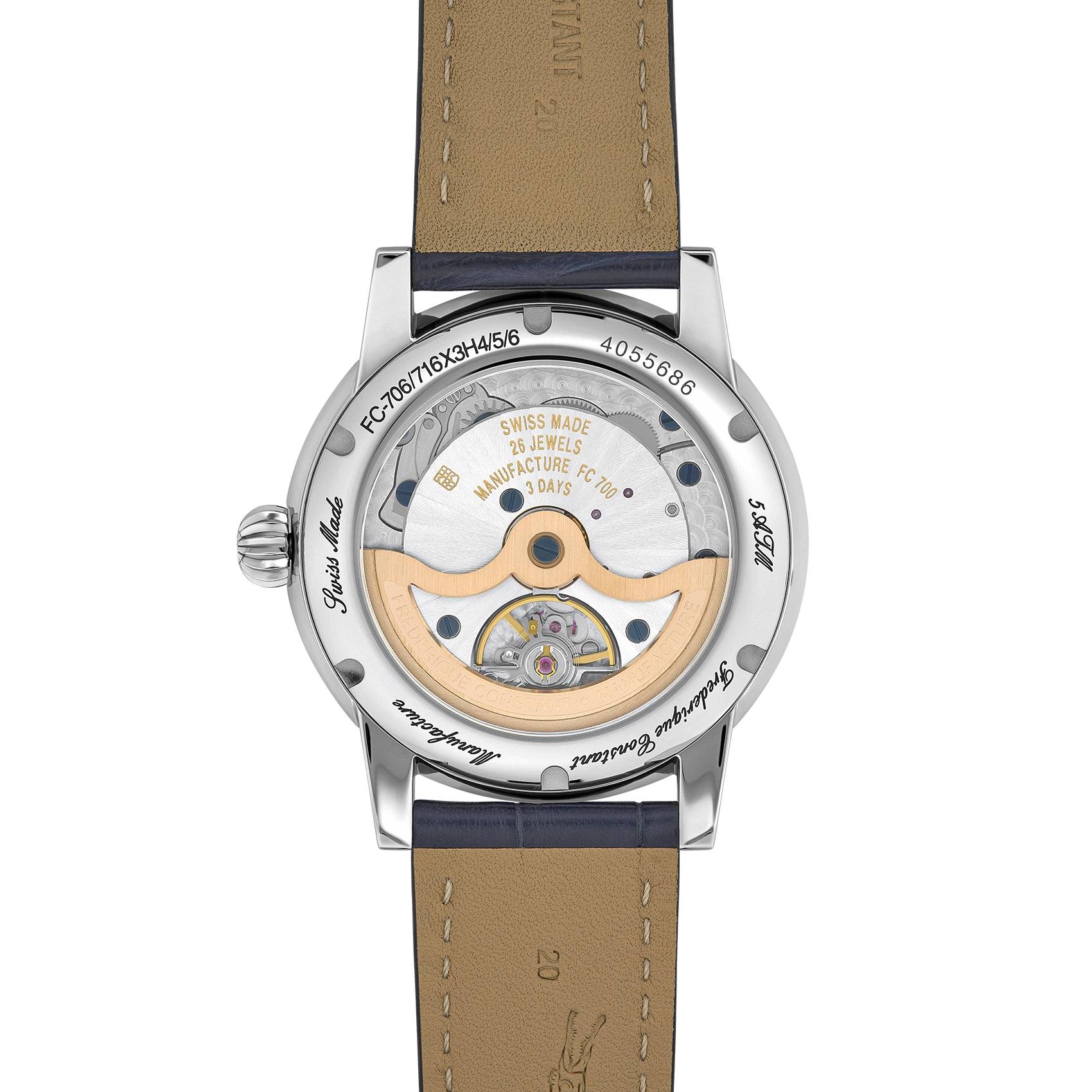 Orologio Uomo Frederique Constant Manifacture MOONPHASE Blu FC-716S3H6